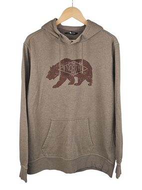 The North Face Bearitage Pullover Hoodie Brown Graphic Sweatshirt Men’s L